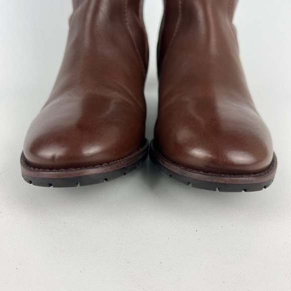Talbots Womens Brown Leather Tall Over the Knee Boots Wool Cuff OTK size 6 - Picture 6 of 15